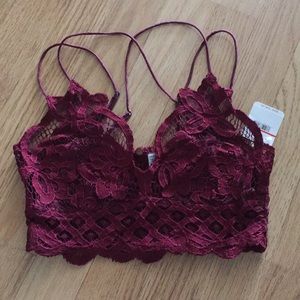 Free People Bralette- maroon